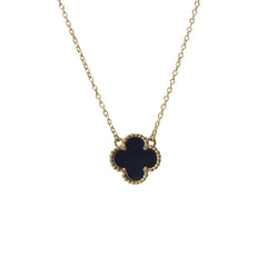 Flora Bezel Small Onyx Necklace