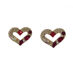 Crystal Heart Studs