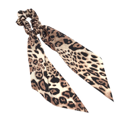 Leopard Hair Scrunchie Scarf Ponytail