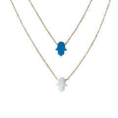 Opaline Hamsa Necklace