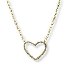 Heart Paperclip Links Necklace