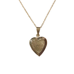 Gold Filled Double Heart Ridged Locket Necklace