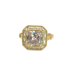 Adriene Asscher Cut Halo Ring