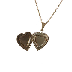 Gold Filled Double Heart Ridged Locket Necklace