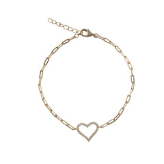 Sparkle Heart Paper Clip Bracelet