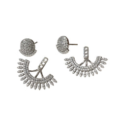 Jacklyn Pave Spike Statement Jacket Earrings