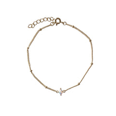 Opaline White Opal Diamond Ball Chain Bracelet