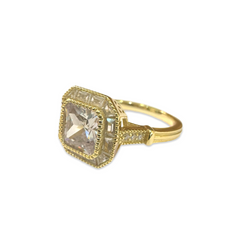 Adriene Asscher Cut Halo Ring