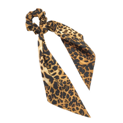 Leopard Hair Scrunchie Scarf Ponytail