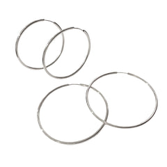 Stainless Steel SILVER Hoops