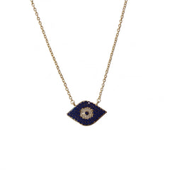 Sapphire Evil Eye Shape Necklace