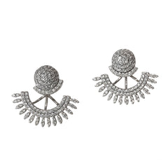 Jacklyn Pave Spike Statement Jacket Earrings