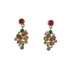 Geometric Color Drop Earrings