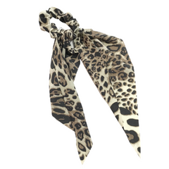 Leopard Hair Scrunchie Scarf Ponytail