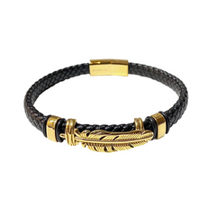 Joellery Feather Leather Bracelet