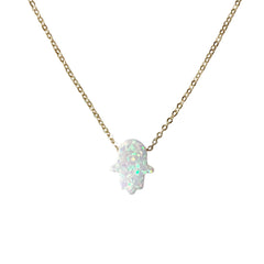 Opaline Hamsa Necklace