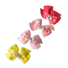 Rainbow Hair Bow Clip