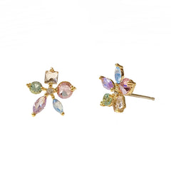 Kerry Pastel Crystal Flower Studs