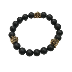 Joellery Chunky Laughing Buddha Beaded Bracelet