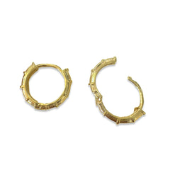 Gold Filled Bamboo Huggie Hoops