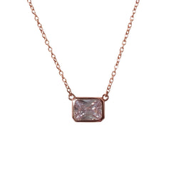 Amy Classic Rectangle Bezel Necklace