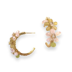 Kerry Crystal Flowers Hoops