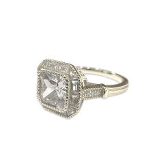 Adriene Asscher Cut Halo Ring