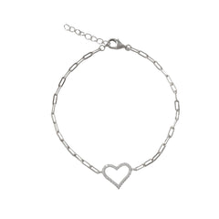 Sparkle Heart Paper Clip Bracelet