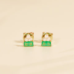 Camelia Emerald Cluster Earrings