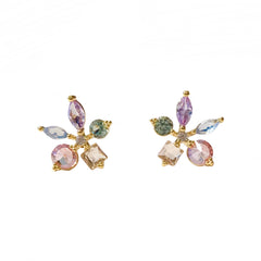 Kerry Pastel Crystal Flower Studs