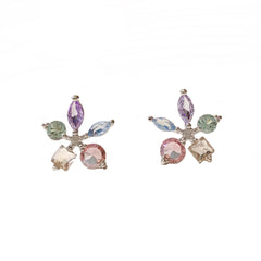 Kerry Pastel Crystal Flower Studs