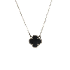 Flora Bezel Small Onyx Necklace