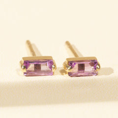 Daphne Baguette Amethyst Earrings