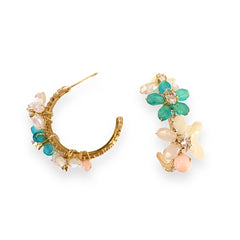 Kerry Crystal Flowers Hoops