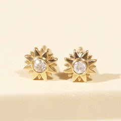 Emilia Sunflower Bezel Earrings