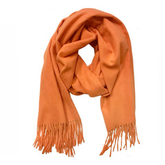 Noellery Plain Cashmere Fringed Scarf