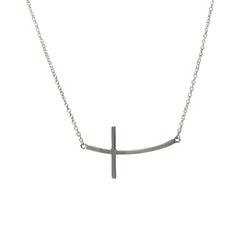 Sideways Slanted Cross Necklace