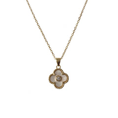 Flora Bezel Mother of Pearl Necklace