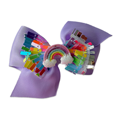 Rainbow Hair Bow Clip