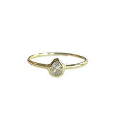 Amy Bezel Teardrop Birthstone Ring