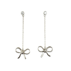 Amy Bow Bezel Drop Earrings