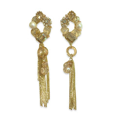 Pearlea Cluster Tassel Statement Earrings