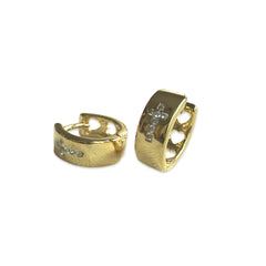 Gold Filled Pave Cross Huggie