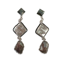 Krista Mother of Pearl Snake Statement Earrings