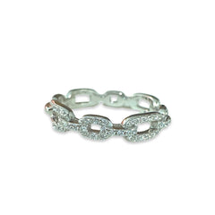 Noelia Pave Chain Link Ring