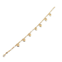 18K Gold Filled Heart Charm Anklet