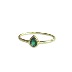 Amy Bezel Teardrop Birthstone Ring