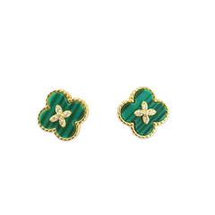 Flora Gemstone Deco Studs