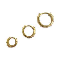 Gold Filled Bamboo Huggie Hoops