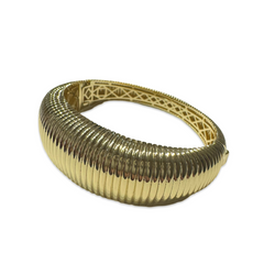 Ridged Bangle Cuff Bracelet